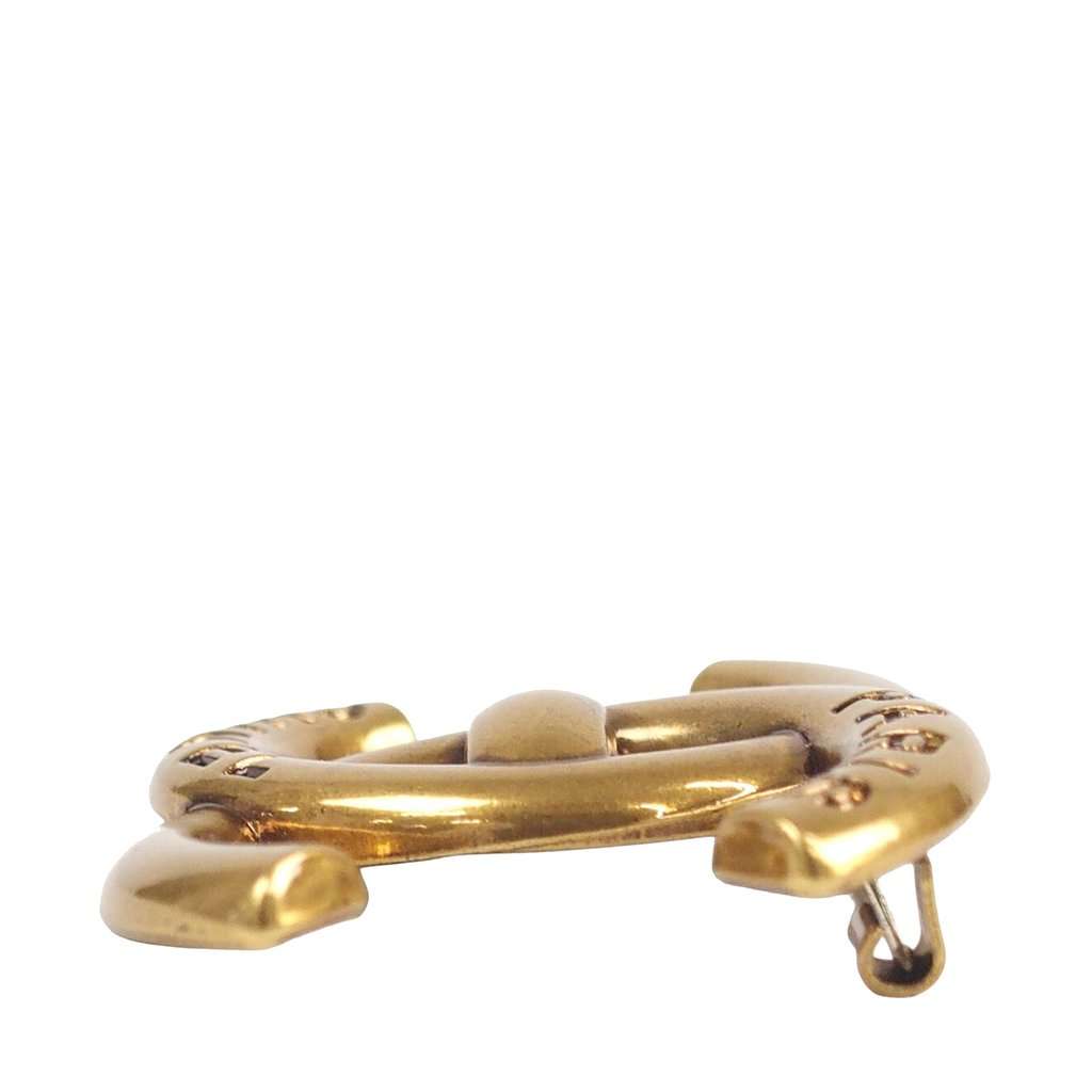 Chanel CC Gold Plated Turnlock Brooch Gold Metal Very good condition - Inside View