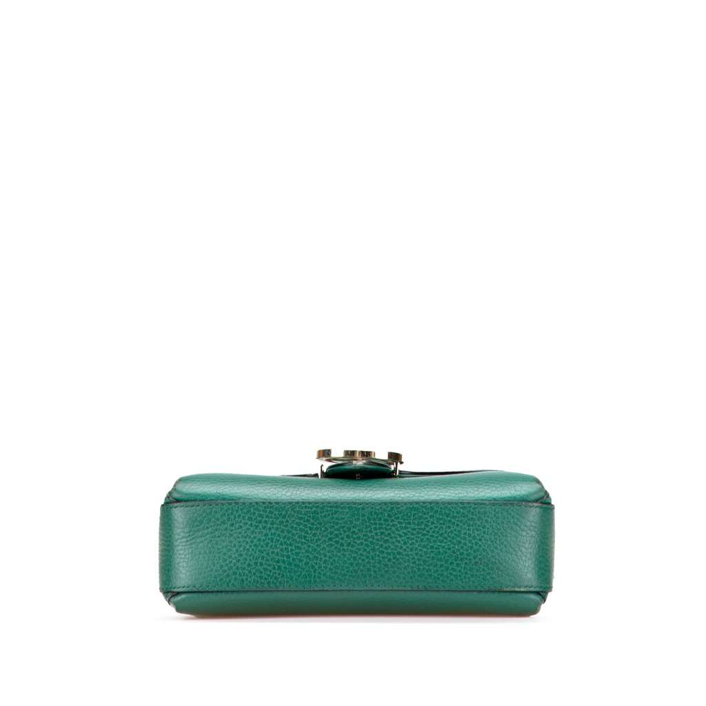 Gucci Small Dollar Calfskin Interlocking G Crossbody Green Leather Very good condition - Inside View