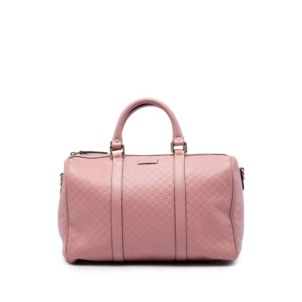 Gucci Medium Microguccissima Satchel Pink Leather Very good - Front View
