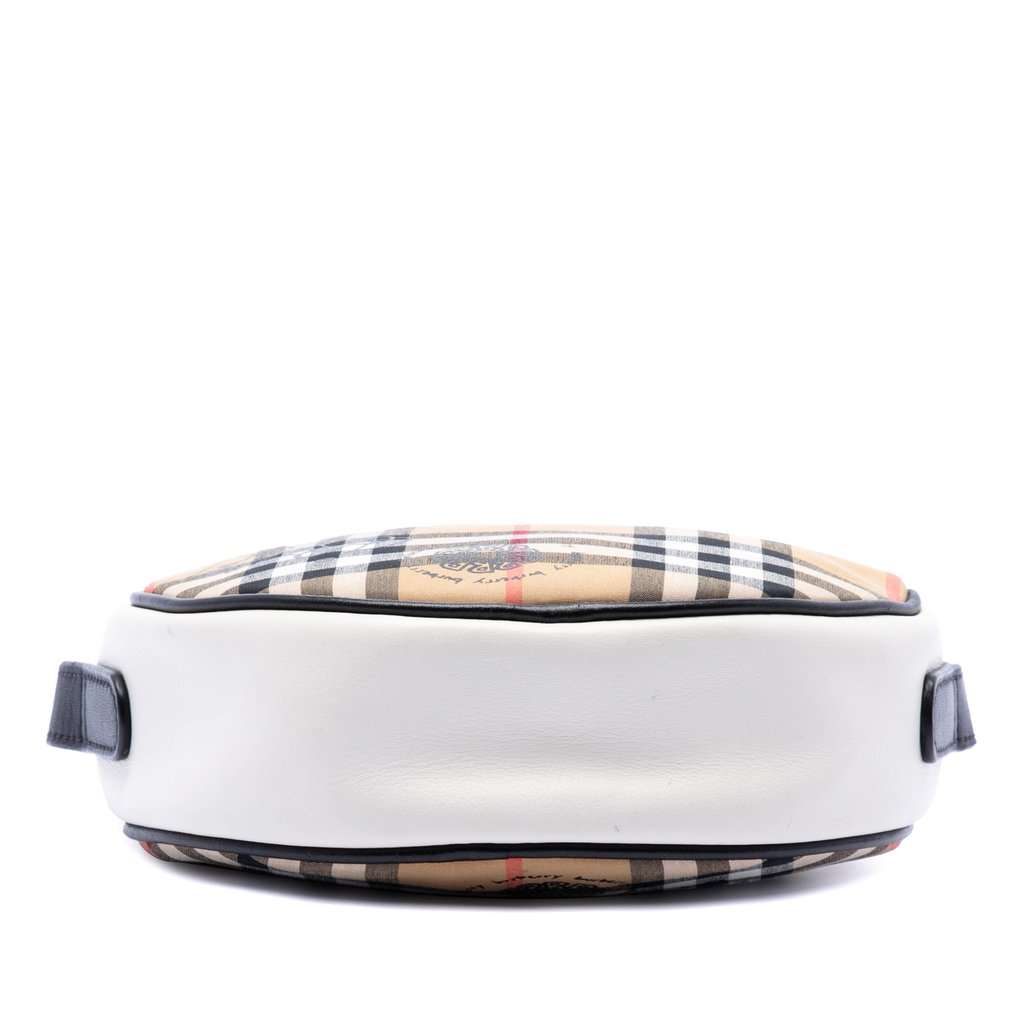 Burberry Cartoon House Check Round Crossbody Beige Very good - Inside View