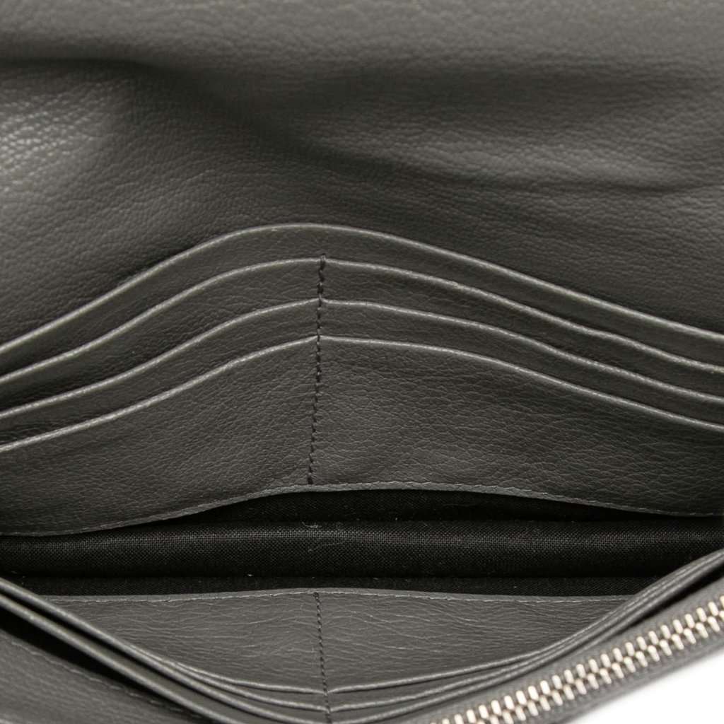 Balenciaga Chevre Motocross Metallic Edge Wallet on Chain Brown Leather Very good condition - Model View