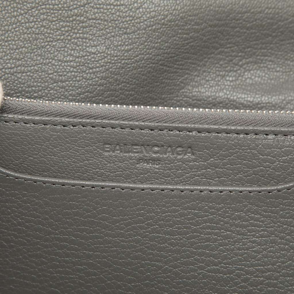 Balenciaga Chevre Motocross Metallic Edge Wallet on Chain Brown Leather Very good condition - Box View