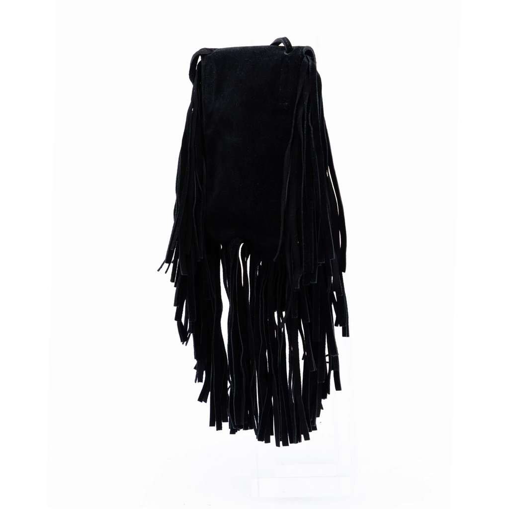 Saint Laurent Toy Suede Anita Fringed Crossbody Black Leather Very good condition - Back View