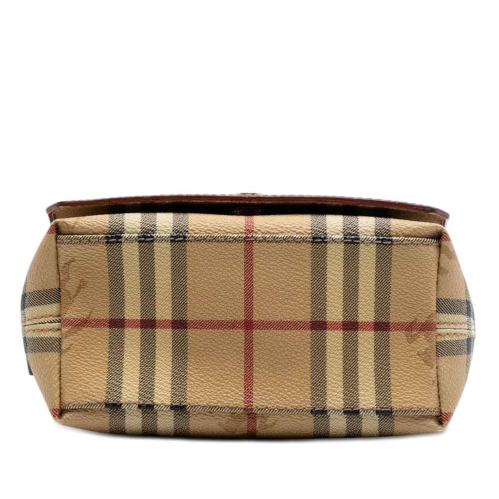 Burberry Haymarket Check Coated Canvas Flap Crossbody Beige Very good condition - Inside View