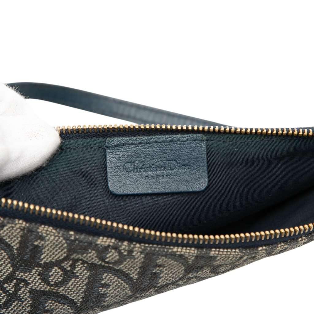 Dior Mini Diorissimo Canvas Saddle Pochette Blue Good condition - Box View