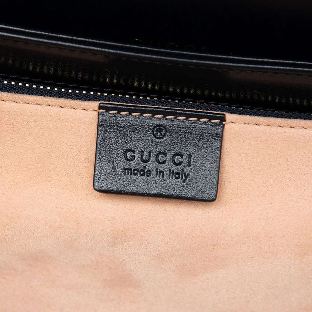 Gucci Medium Leather Web 1955 Horsebit Shoulder Bag Blue Leather Very good condition - Box View