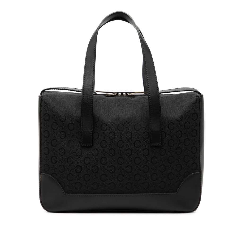 Celine C Macadam Canvas Handbag Black Very good condition - Front View
