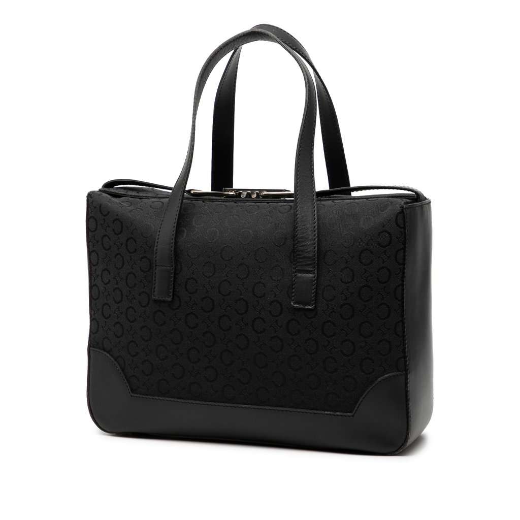 Celine C Macadam Canvas Handbag Black Very good condition - Back View