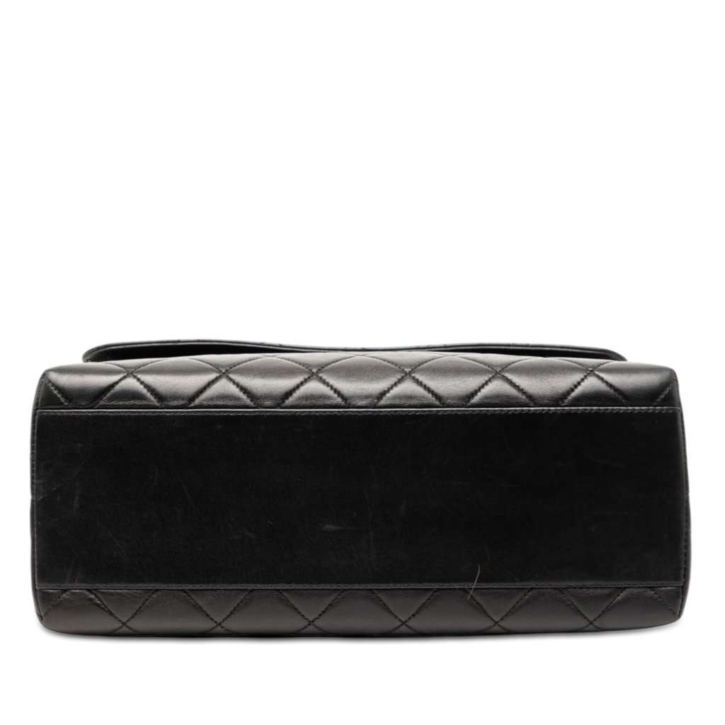 Chanel Quilted Lambskin Kelly Top Handle Bag Black Leather Very good condition - Inside View