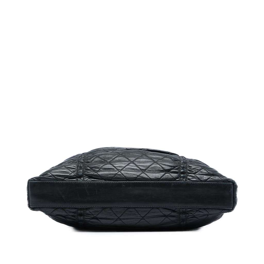 Chanel Quilted Lambskin North South Sharpei Shopping Tote Black Leather Very good - Inside View
