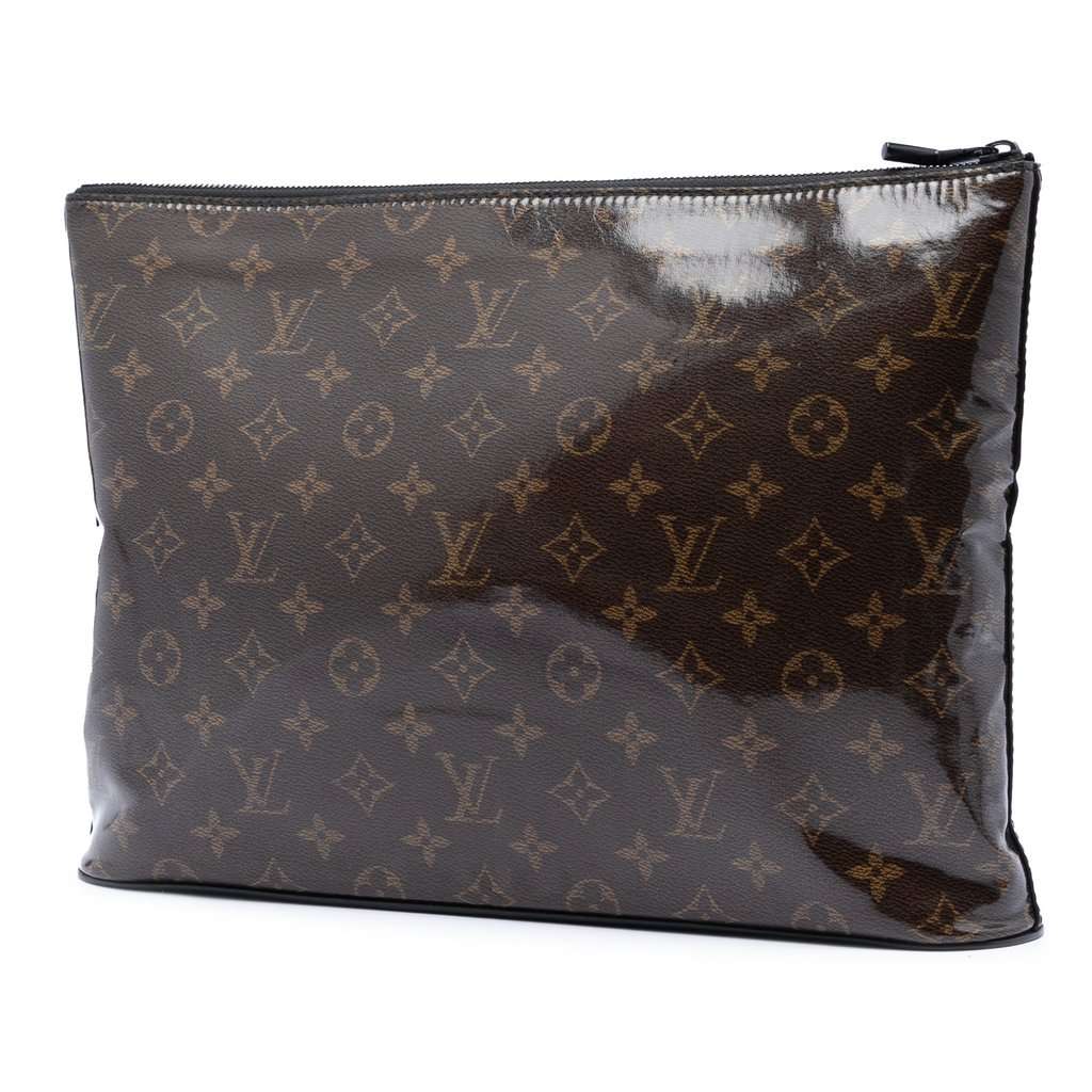 Louis Vuitton Monogram Glaze Pochette Cosmos Brown Very good - Back View