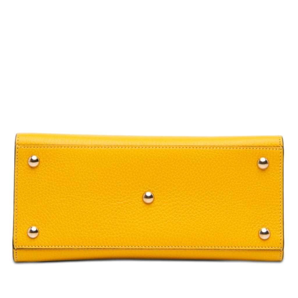Gucci Medium Calfskin Soho Top Handle Convertible Tote Yellow Leather Very good - Inside View