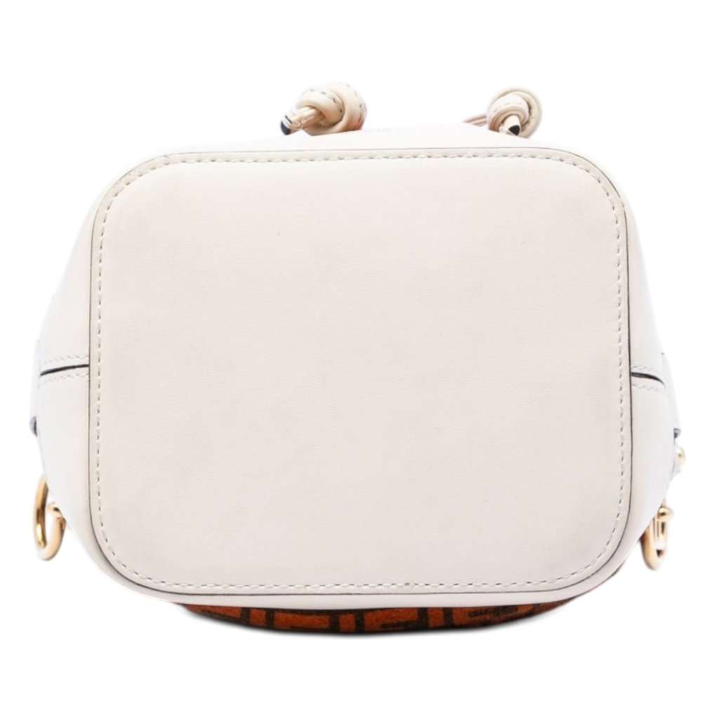 Fendi Mini Zucca Suede Mon Tresor Bucket Bag Orange Leather Very good condition - Inside View