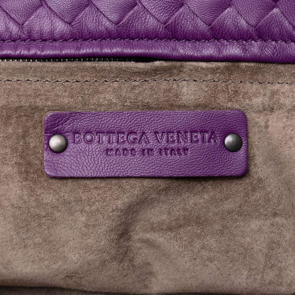 Bottega Veneta Large Nappa Intrecciato Cesta Tote Purple Leather Very good condition - Box View