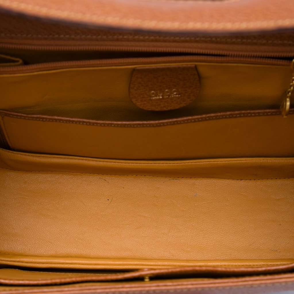 Gucci Small Calfskin Bamboo Top Handle Bag Brown Leather Very good - Model View