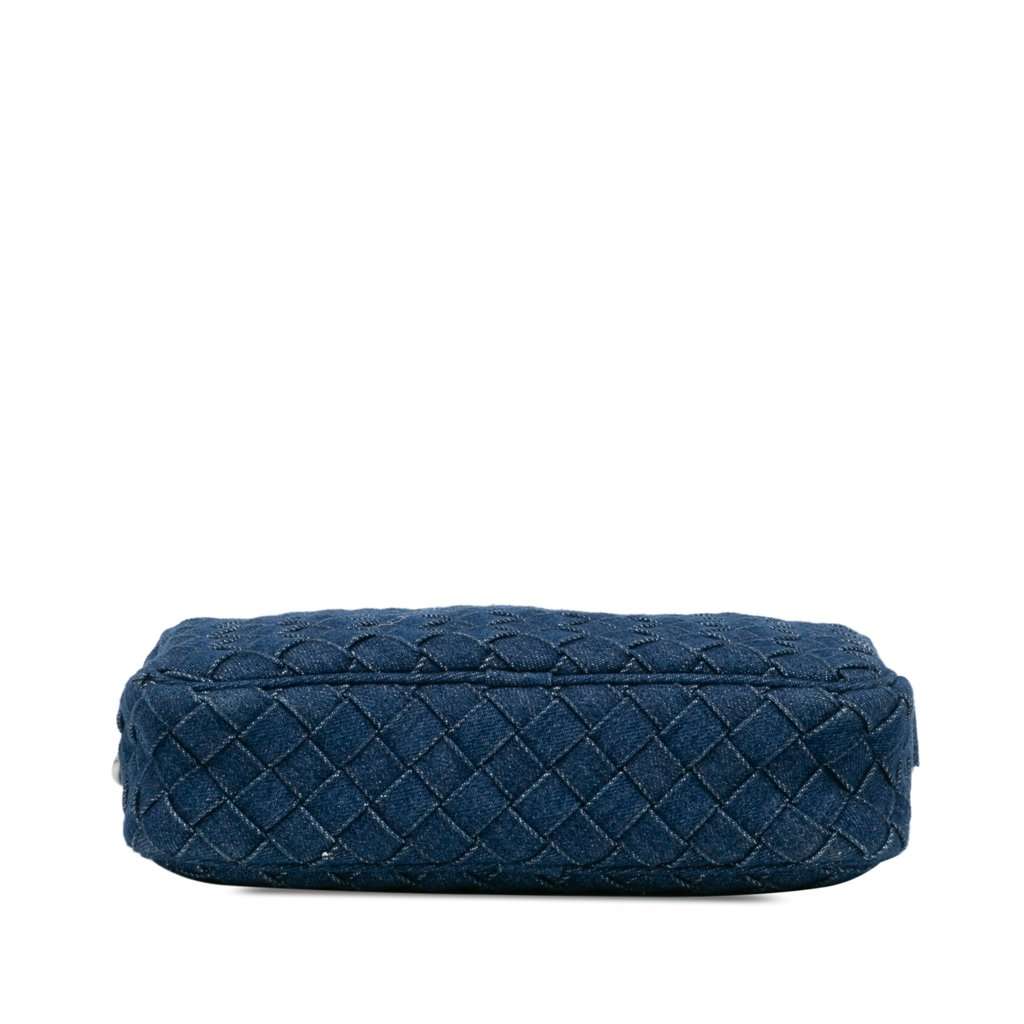 Bottega Veneta Small Denim Intreccio Camera Bag Blue Very good - Inside View