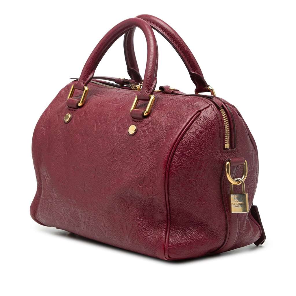 Louis Vuitton Monogram Empreinte Speedy Bandouliere 25 Red Leather Very good - Back View