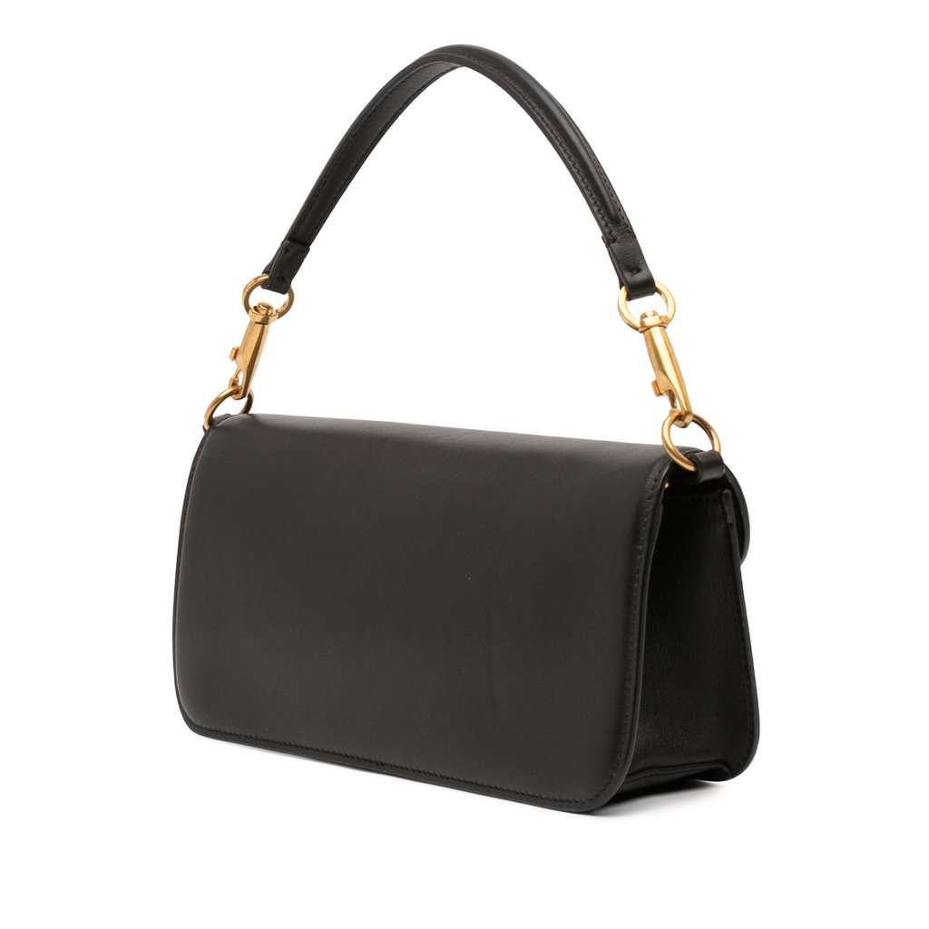 Valentino Calfskin VLogo Loco Satchel Black Leather Very good - Back View