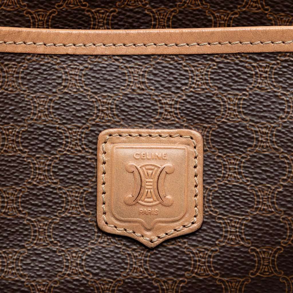 Celine Macadam Coated Canvas Clutch Brown Very good - Box View