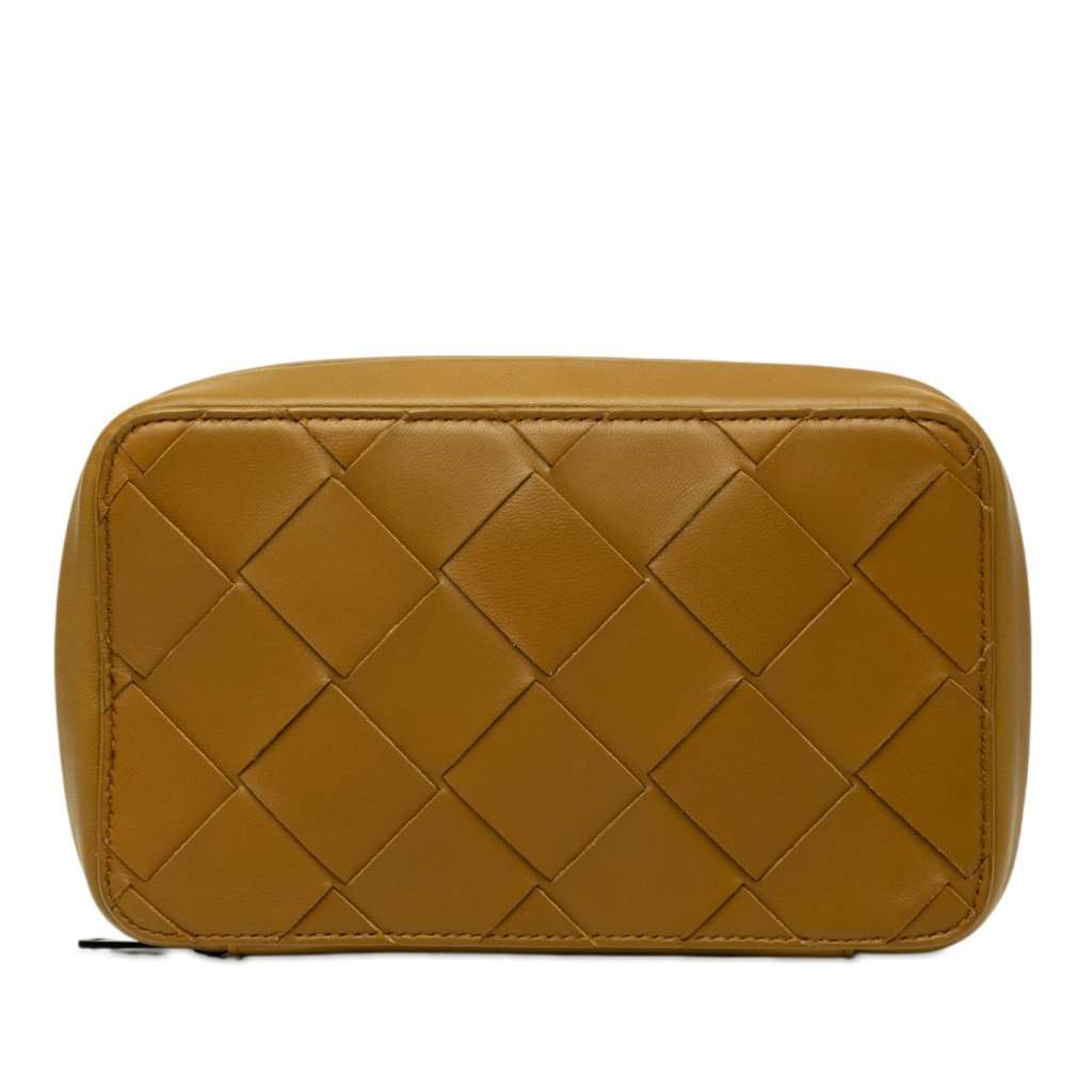 Bottega Veneta Nappa Maxi Intrecciato Zippered Pouch Brown Leather Very good condition - Front View