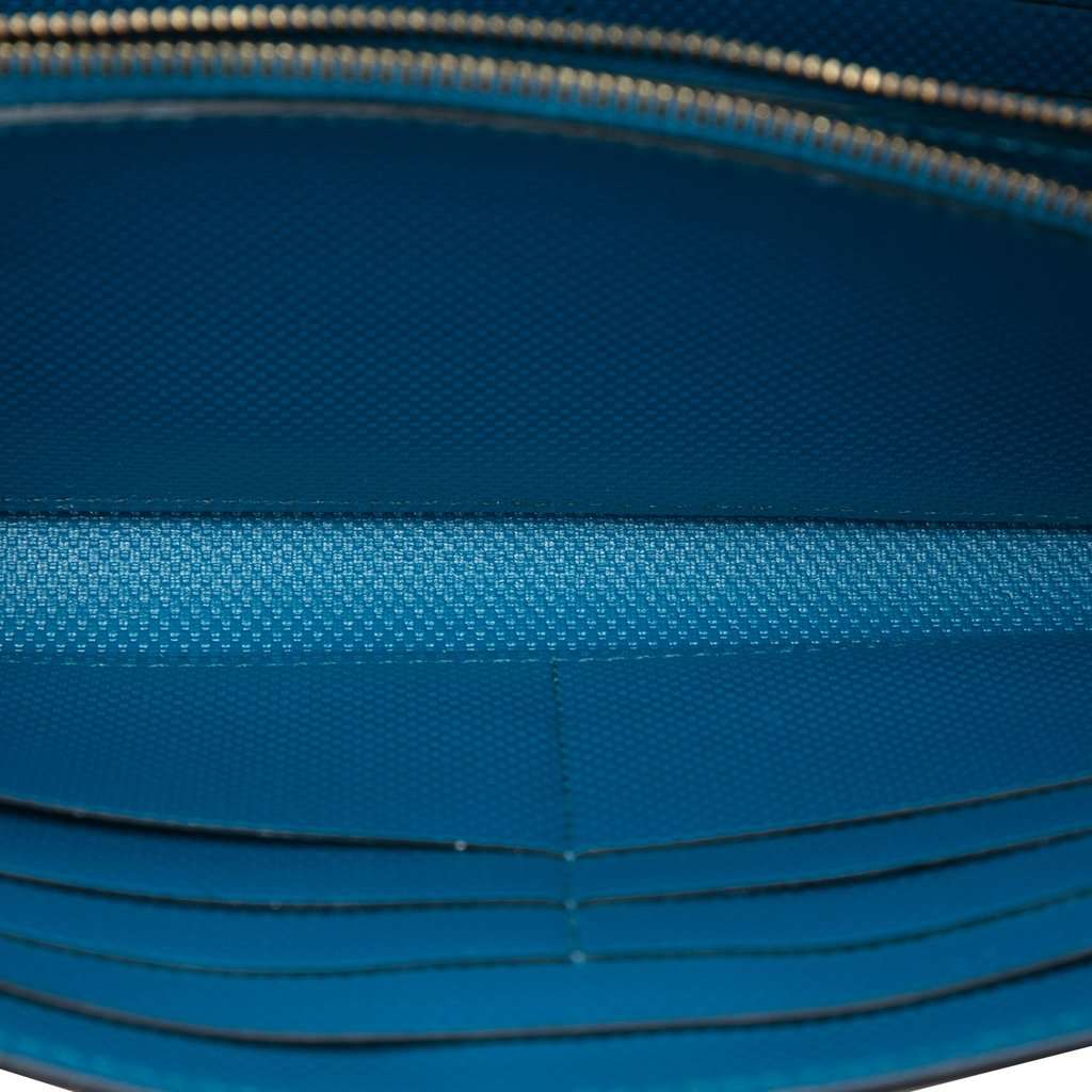 Hermès Grain d H Kelly Longue Wallet Blue Leather Very good condition - Model View