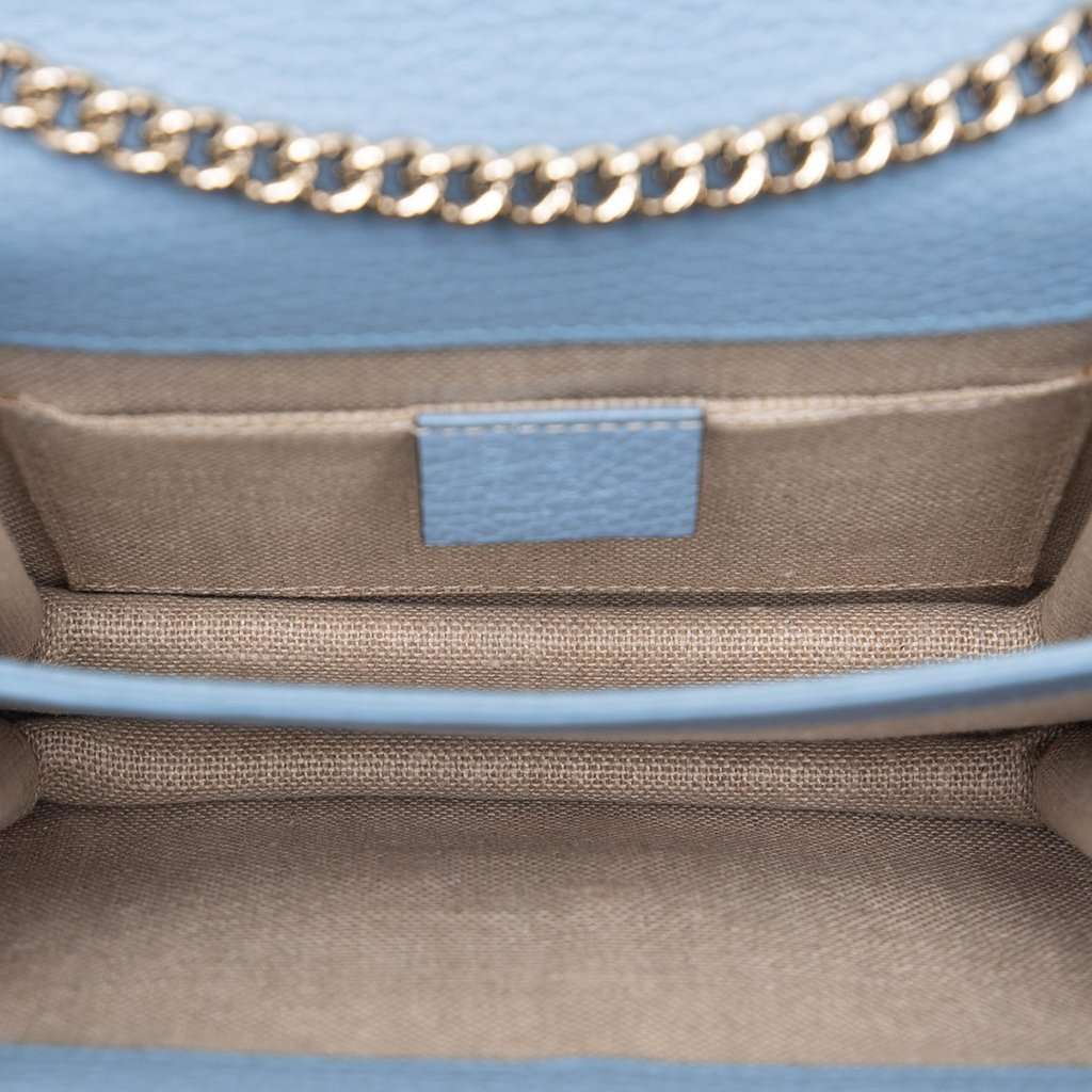 Gucci Small Dollar Calfskin Interlocking G Crossbody Blue Leather Very good condition - Model View