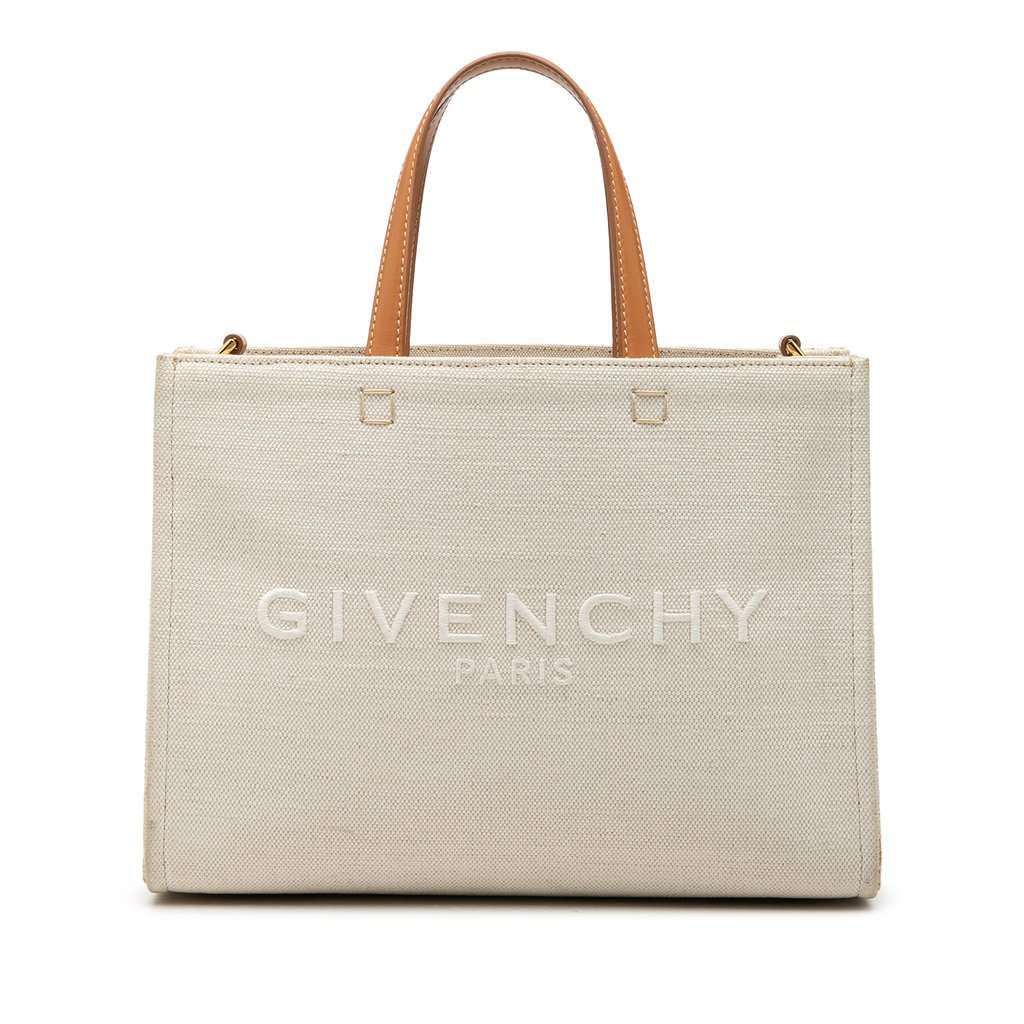 Givenchy Small Canvas G Tote Shopping Bag Beige Very good condition - Front View