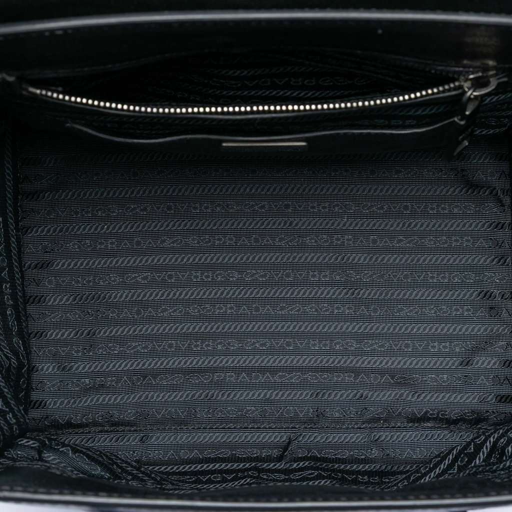 Prada Bicolor Glace Calf Sound Lock Satchel Blue Leather Very good condition - Model View
