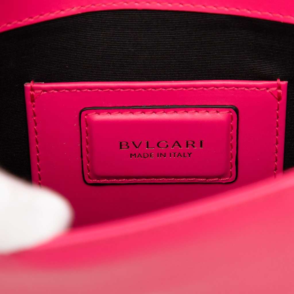 Bvlgari Small Leather Square Serpenti Forever Chain Crossbody Pink Leather Very good - Box View