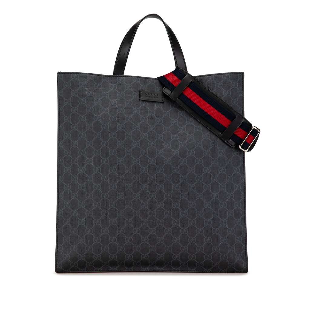Gucci GG Supreme Convertible Soft Tote Black Very good condition - Front View
