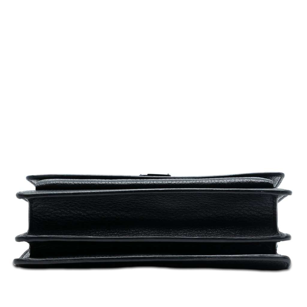 Saint Laurent Medium Grained Calfskin Guitar Strap Monogram Sunset Crossbody Black Leather Very good condition - Inside View