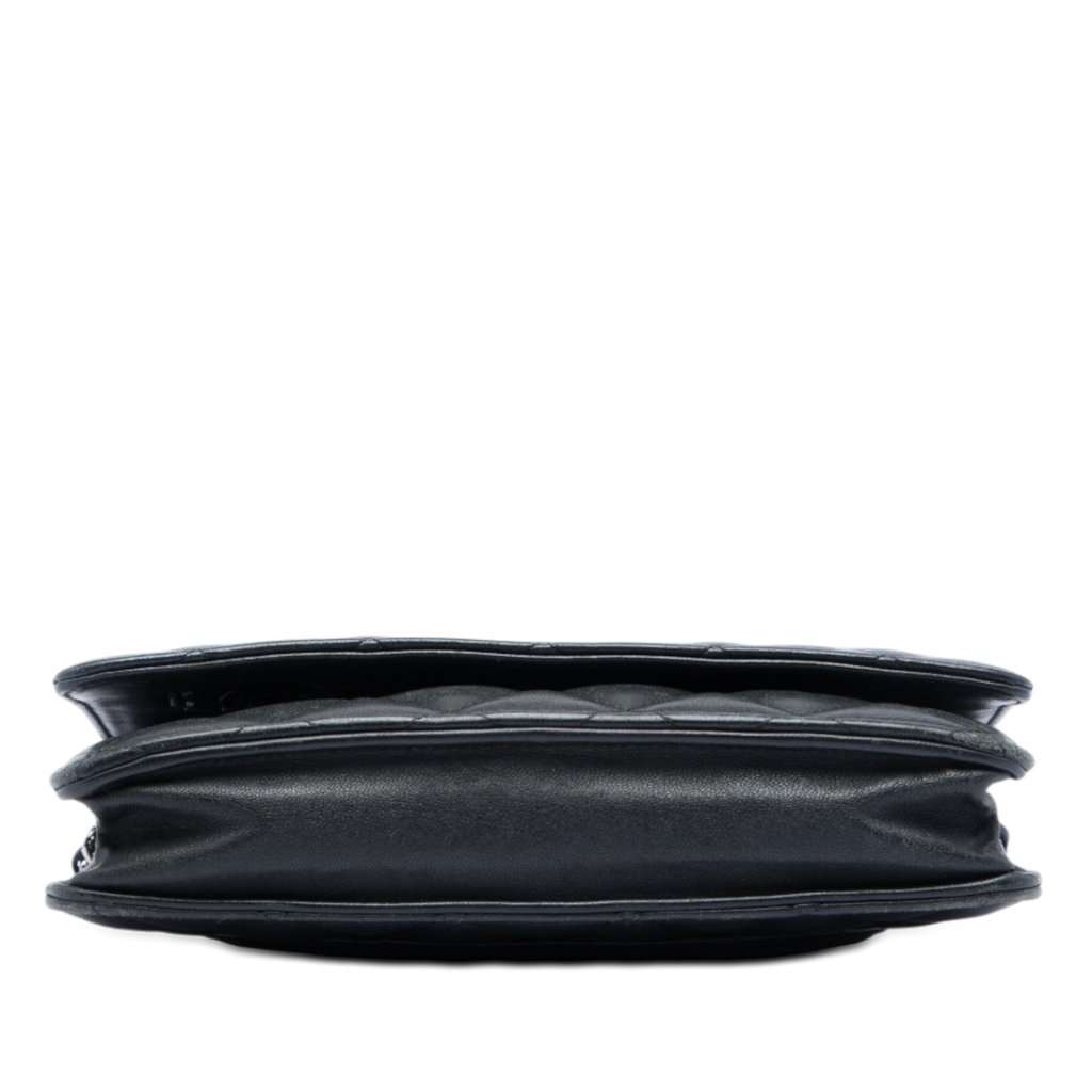 Chanel CC Quilted Lambskin Wallet On Chain Black Leather Very good condition - Inside View