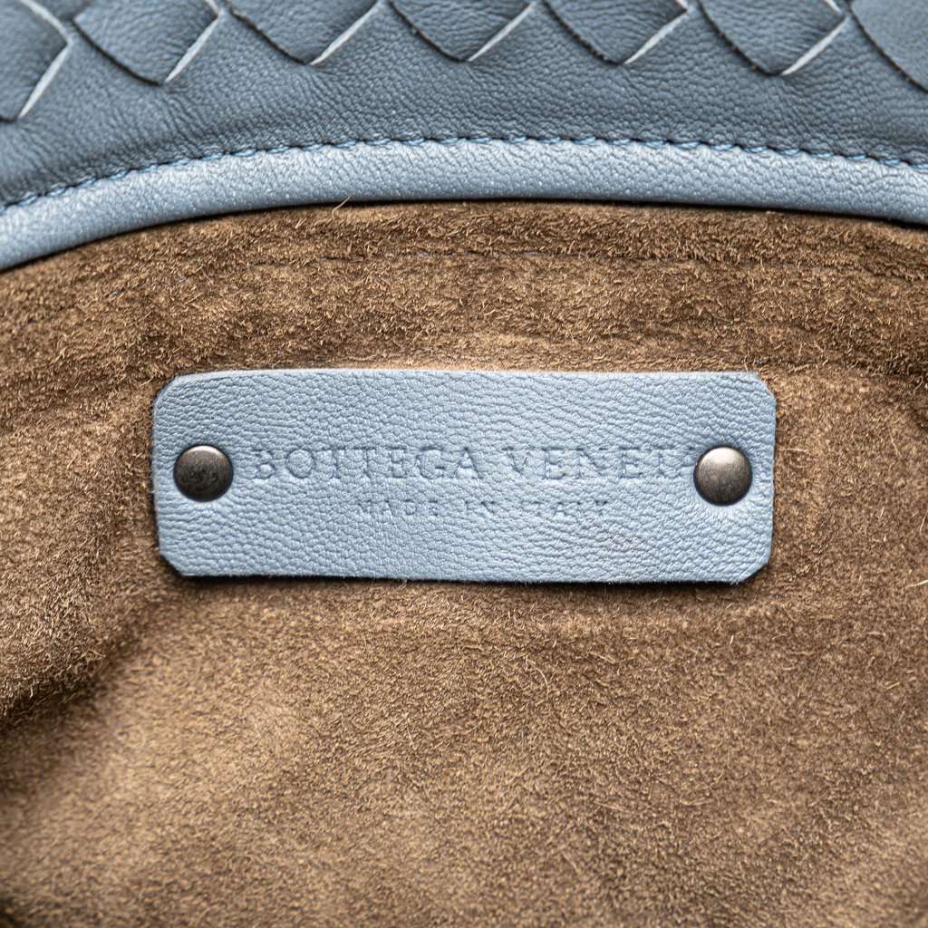 Bottega Veneta Medium Nappa Intrecciato Garda Tote Blue Leather Good condition - Box View