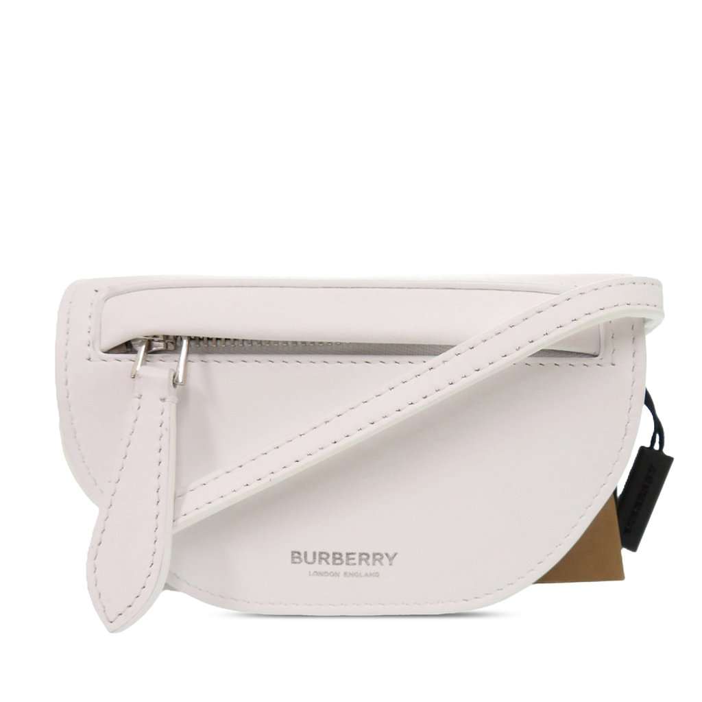 Burberry Micro Leather Olympia Crossbody White Leather Very good - Front View