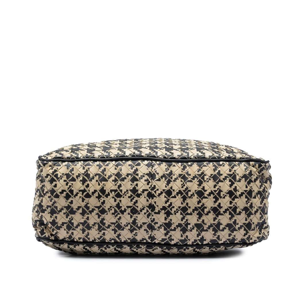 Bottega Veneta Nappa Intrecciato Houndstooth Vertical Tote Beige Leather Very good condition - Inside View
