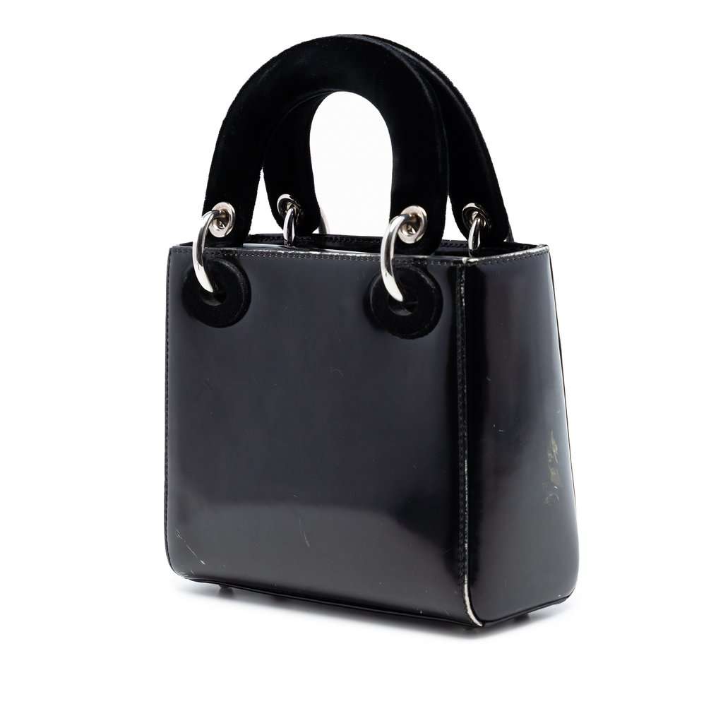 Dior Limited Edition Mat Collishaw Lady Art Mini Calfskin Butterfly Lady Dior Black Leather Very good condition - Back View