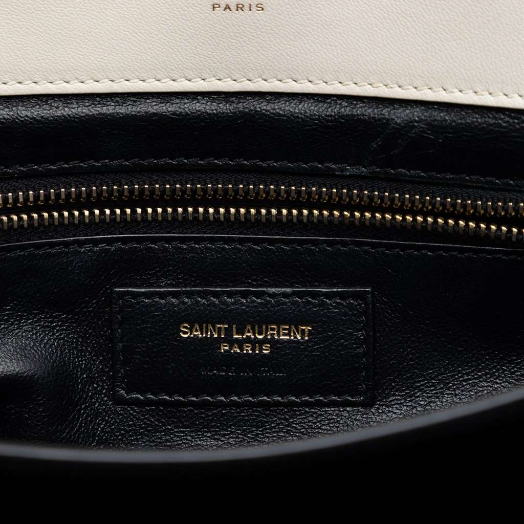 Saint Laurent Quilted Lambskin Monogram Gaby Crossbody White Leather Very good condition - Box View