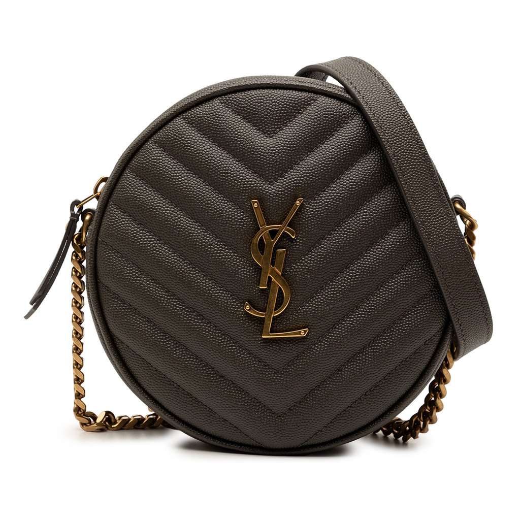 Saint Laurent Grain De Poudre Chevron Round Vinyle Camera Bag Other Leather Very good condition - Front View
