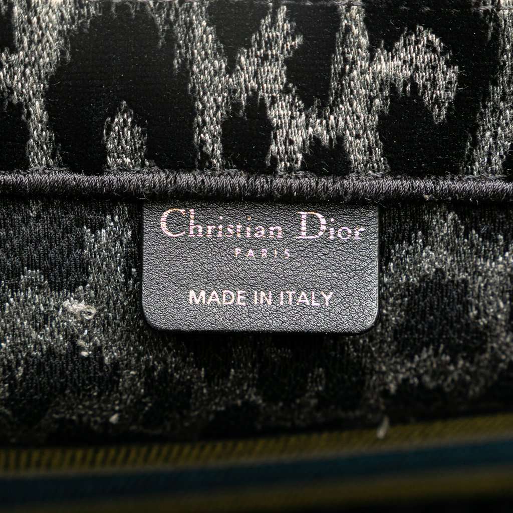 Dior Mizza Medium Embroidered Canvas Leopard Book Tote Black Very good condition - Box View
