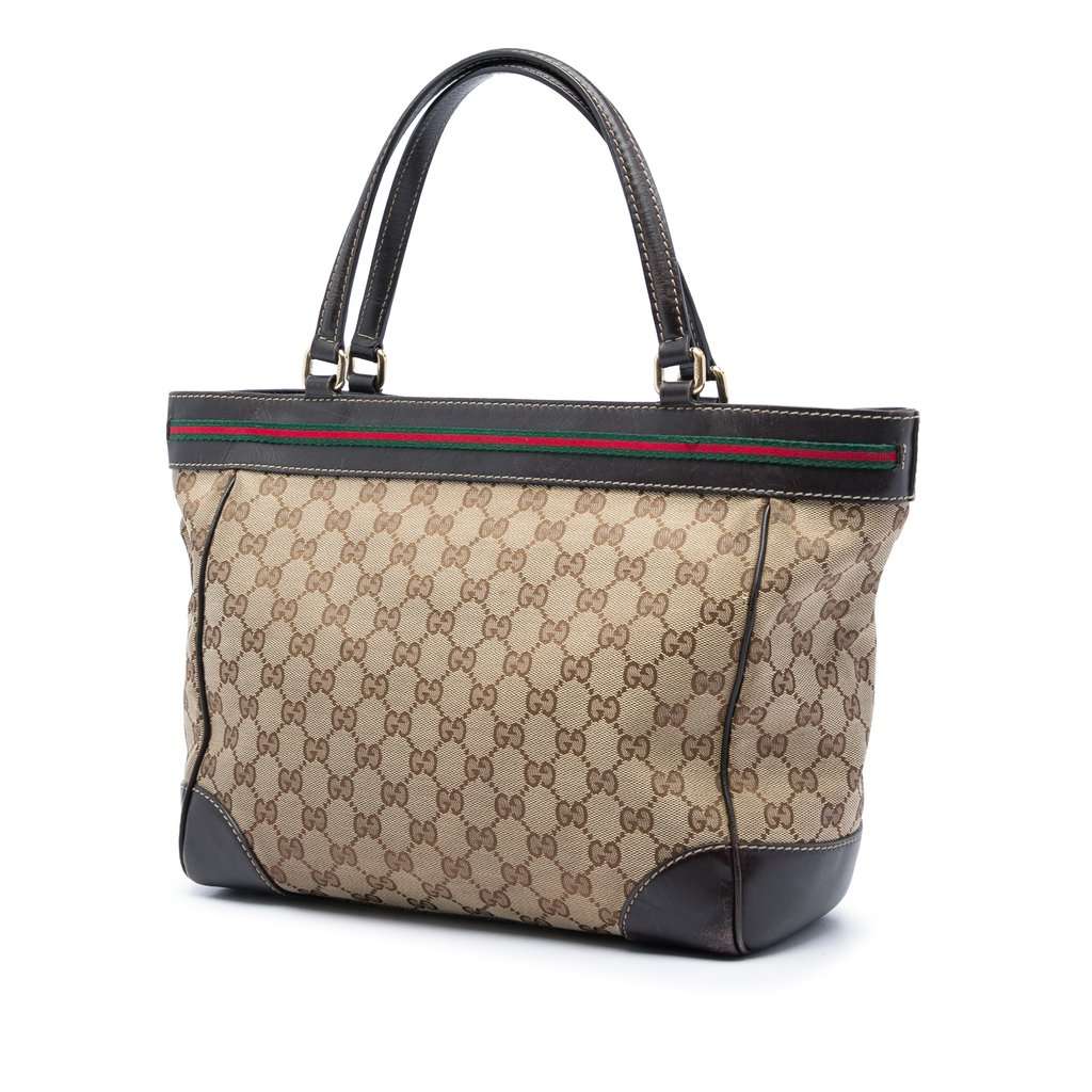 Gucci GG Canvas Web Mayfair Tote Beige Very good - Back View