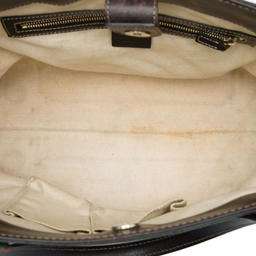 Gucci GG Canvas Web Mayfair Tote Beige Very good - Model View