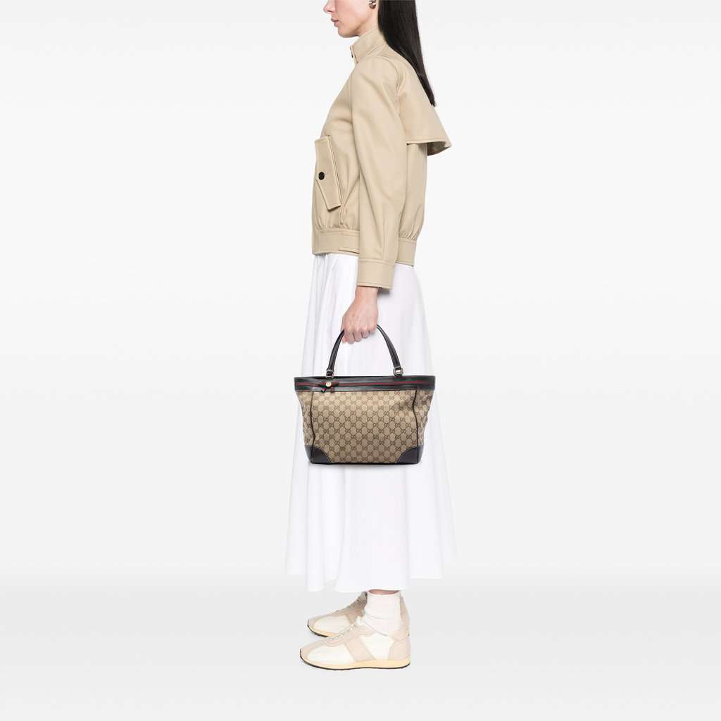 Gucci GG Canvas Web Mayfair Tote Beige Very good - Box View