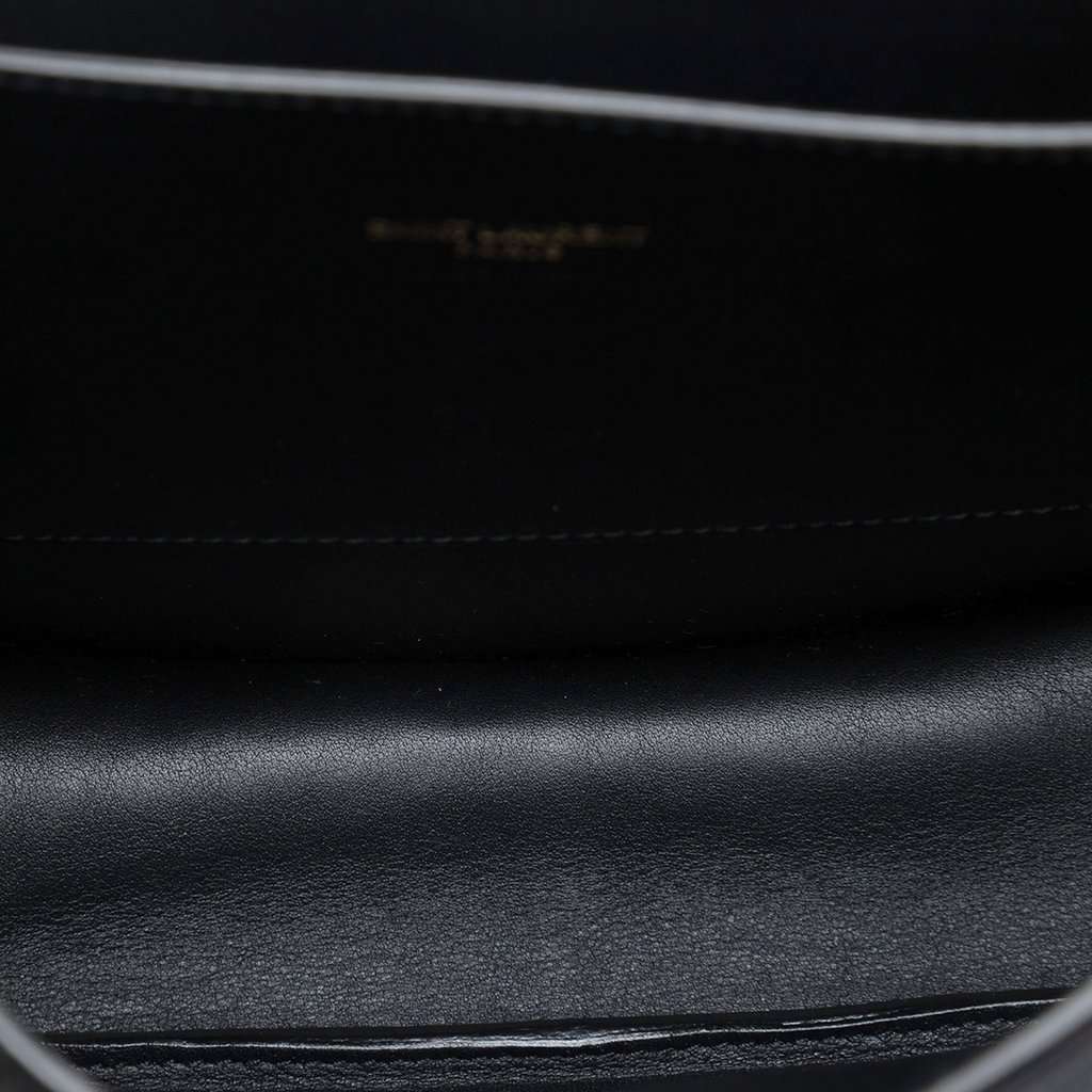 Saint Laurent Medium Croc Embossed Nubuck Monogram Kaia Crossbody Black Leather Very good condition - Model View