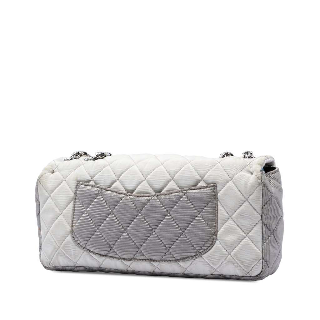 Chanel Small Tricolor Quilted Jersey Reissue 2.55 East West Flap White Very good - Back View