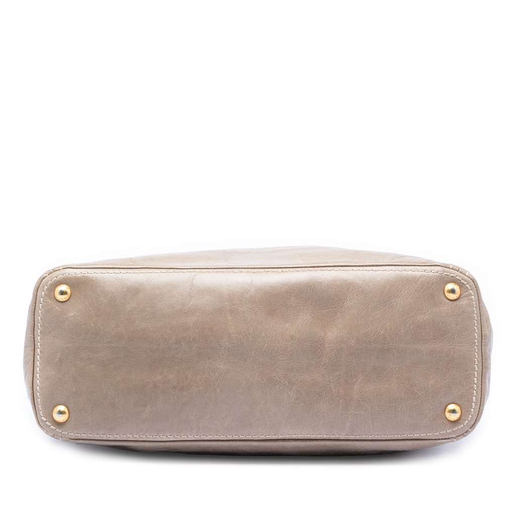 Prada Vitello Shine Front Pocket Convertible Tote Brown Leather Very good condition - Inside View