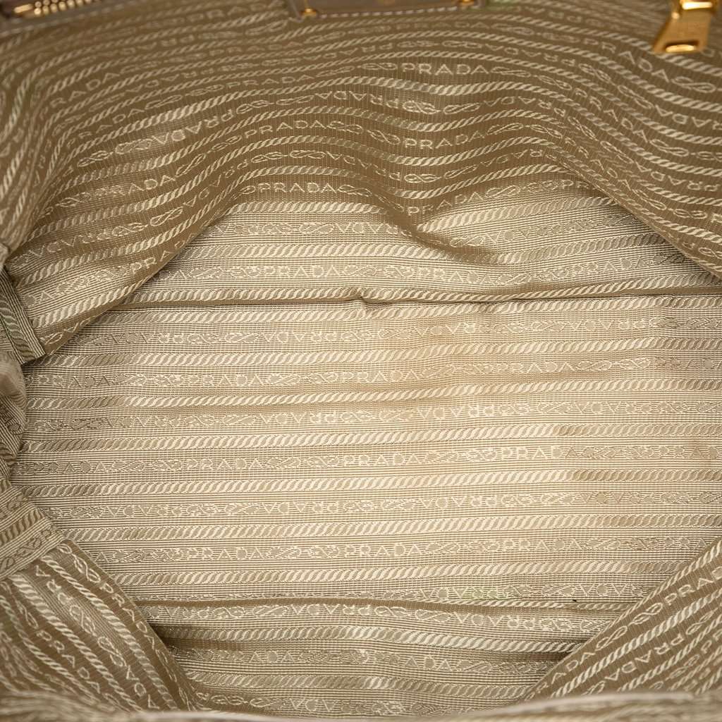Prada Vitello Shine Front Pocket Convertible Tote Brown Leather Very good condition - Model View