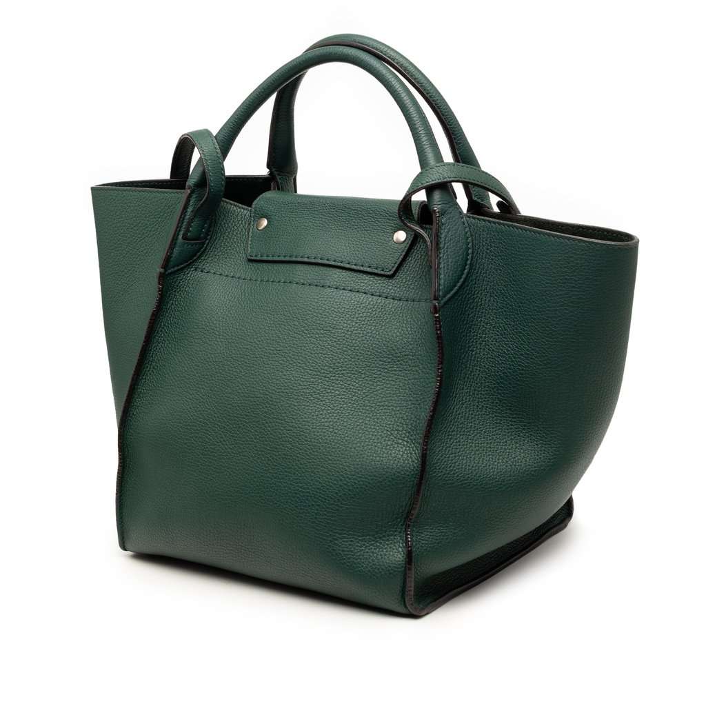 Celine Small Grained Calfskin Big Bag Green Leather Very good condition - Back View