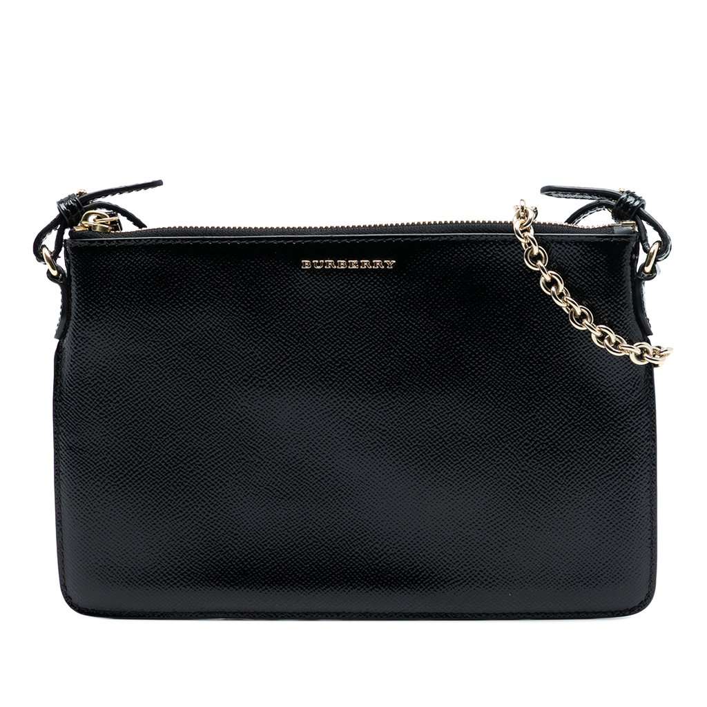 Burberry Grained Leather Peyton Crossbody Black Leather Very good condition - Front View