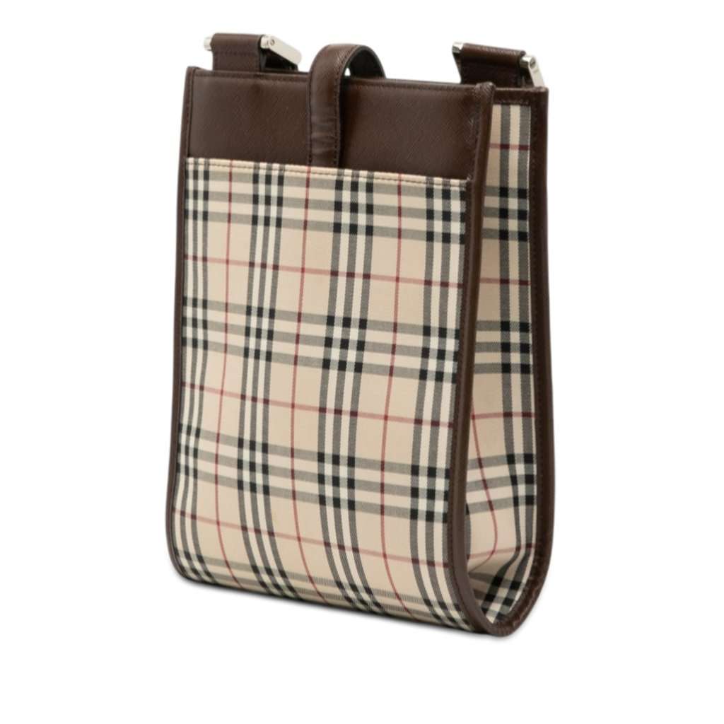 Burberry House Check Canvas Crossbody Beige Very good condition - Back View