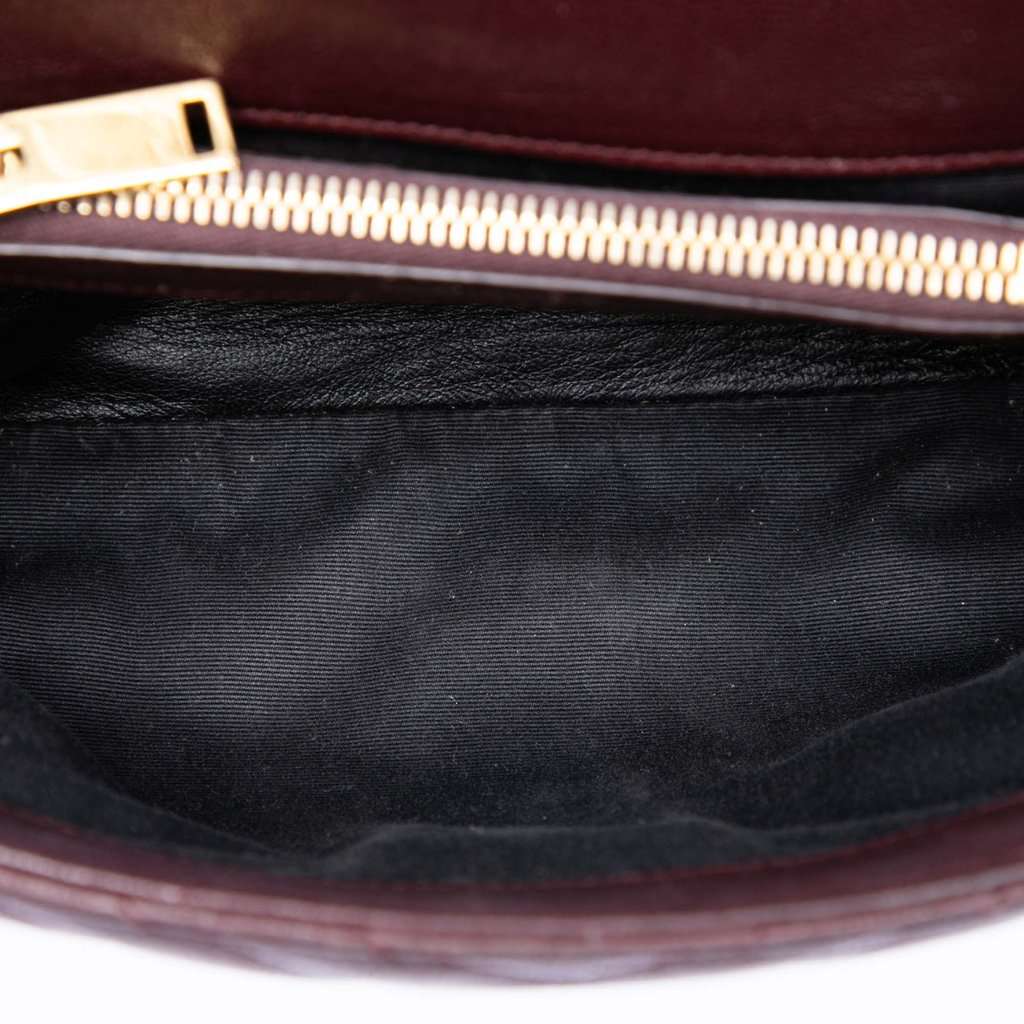 Saint Laurent Medium Chevron Sheepskin Monogram College Satchel Red Leather Very good - Model View